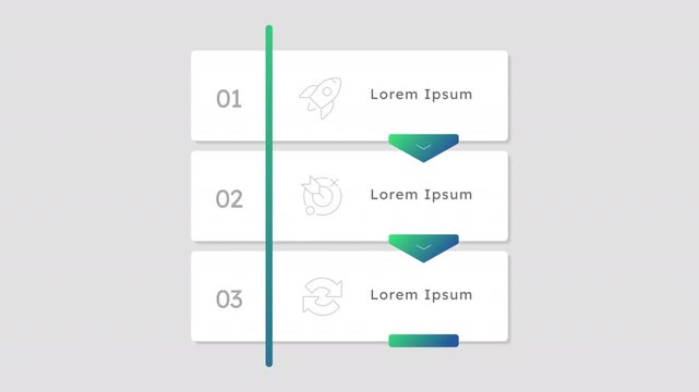 Business objective infographic 3 steps template animation. Startup management. Sequence options HD video. Animated blank diagram visualization. Process layout empty design element. Motion graphics