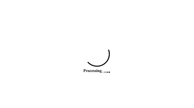 Processing Data Animation with Rotating Circular Line on White , with video animation.