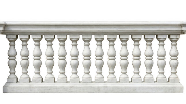 Classic white stone balustrade railing for architecture