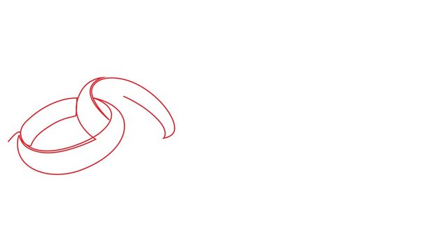 Continuous line drawing of a wedding ring, line art vector illustration