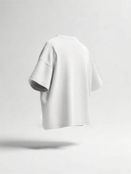 White boxy fit short sleeve t-shirt rotating for urban fashion mockup