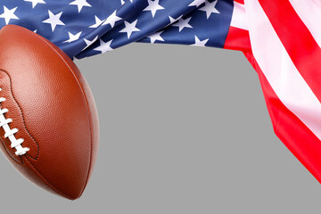 Naklejka premium Football and USA flag mark Labor Day fun