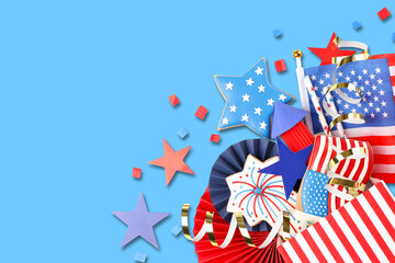 Naklejka premium Stars and stripes decor for Labor Day festivities