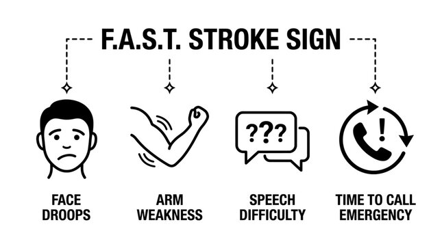 F.a.s.t. stroke signs: face drooping arm weakness speech difficulty
