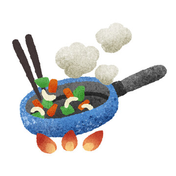 かわいい料理の手描きイラスト素材