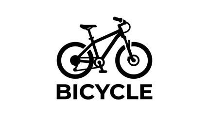 Fototapeta premium Black bicycle logo on white background.