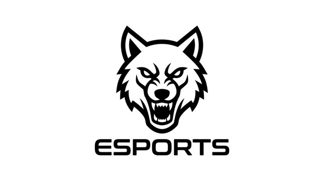 Wolf head logo for esports team.