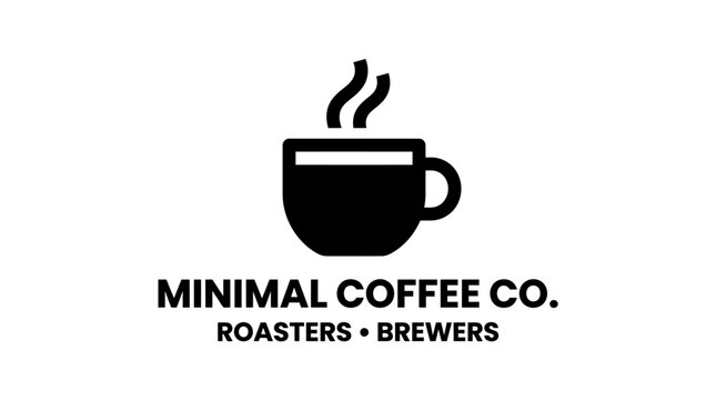 Black coffee cup logo design.