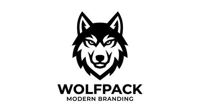 Black Wolf Logo Modern Branding Design.