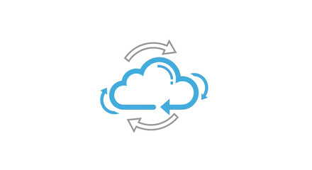 Obraz premium Cloud Computing Data Transfer Symbol.