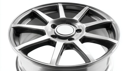 Obraz premium Modern alloy wheel rim isolated on white background