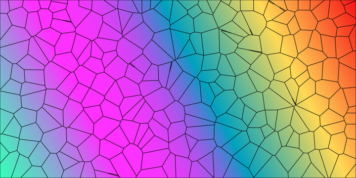 Colorful crystallize abstract background in light sweet vector illustration. Colorful stoke colors stone tile pattern. Abstract crystalized broken glass and lines background black stoke colors stone.