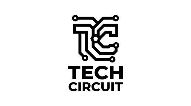 Tech Circuit Logo Design Elements.
