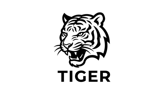 Tiger head logo illustration.