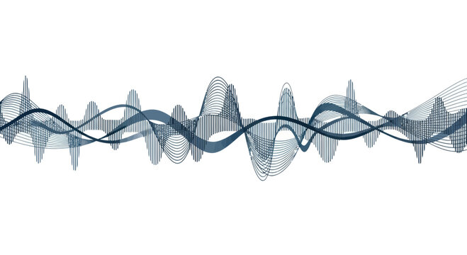 Abstract Sound Waveform Visualization - Blue Digital Audio Signal