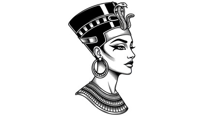 Nefertiti Profile Portrait - Ancient Egyptian Queen Illustration © Aziz
