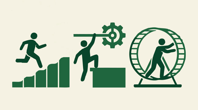 Business concept: Progress, overcoming challenges, and relentless effort