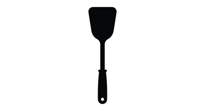 Black spatula silhouette on a white background silhouette high quality professional detailed