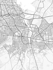 Naklejka premium Adana City Map. Minimalist black and white line art poster for printing, wallpaper, wall art, and map resources for home and office decor