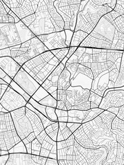 Naklejka premium Ankara City Map. Minimalist black and white line art poster for printing, wallpaper, wall art, and map resources for home and office decor