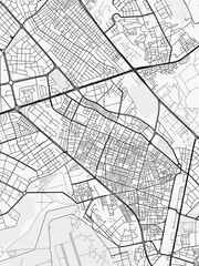 Obraz premium Diyarbakır City Map. Minimalist black and white line art poster for printing, wallpaper, wall art, and map resources for home and office decor