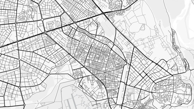 Diyarbakır City Map. Minimalist black and white line art poster for printing, wallpaper, wall art, and map resources for home and office decor