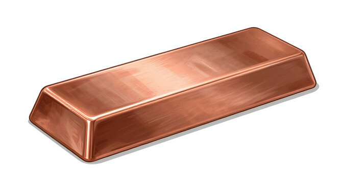 copper, metal, ingot, isolated, bar, mining, ore, refinery, industrial, shiny, block, bullion, resource, material, manufacturing, smelt, alloy