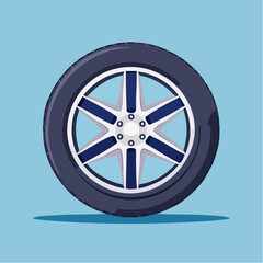 Obraz premium Car Wheel with Alloy Rim