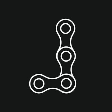 Bicycle Chain Link Letter J Icon