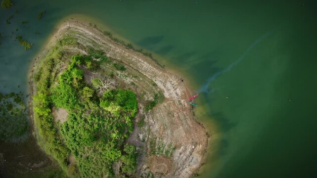 Beautiful Aerial Shot of Kaptai Lake in Rangamati, Bangladesh Nature Scene
