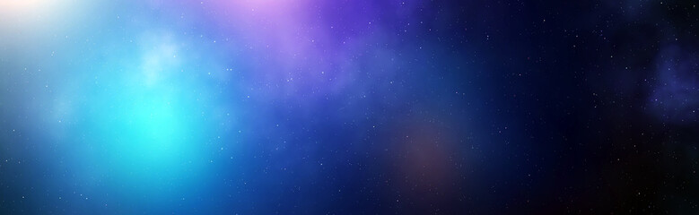 Fototapeta premium Wide web banner background. Smooth glowing starry night sky texture with blue and violet colors.