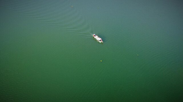 Cinematic Drone Footage of Rangamati Lake and Boat Landscape 4k