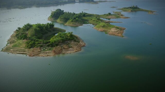 Cinematic Drone Footage of Rangamati Lake and Boat Landscape 4k