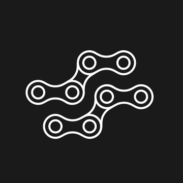 Bicycle Chain Links Outline Icon - Cycling Mechanism Vector Symbol