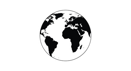 Obraz premium World globe silhouette on a white background silhouette high quality professional detailed