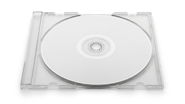 Blank cd in case, isolated on white background