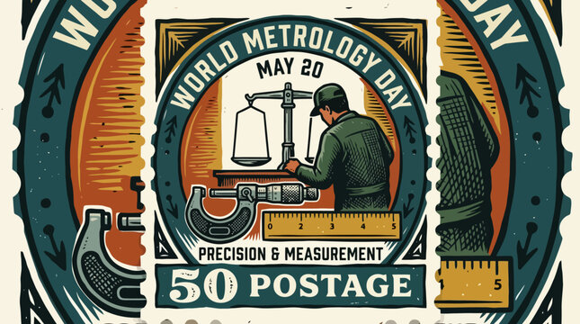Vintage engineering illustration with micrometers for precision measurement