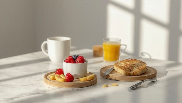 Desayuno apetitoso con caf&eacute; t&eacute; pan pastel postre bombones y fruta con leche en una mesa blanca de pasteler&iacute;a con bebidas frescas y confitura de madrugada