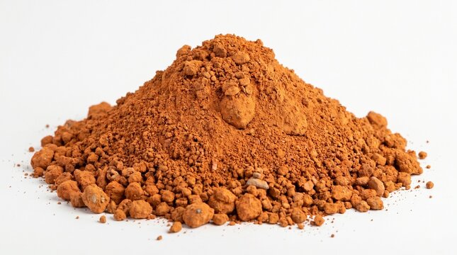 Heap of orange brown powder substance.