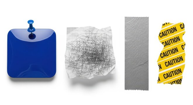 Collection of Office and Industrial Items Including Blue Tile with Pus