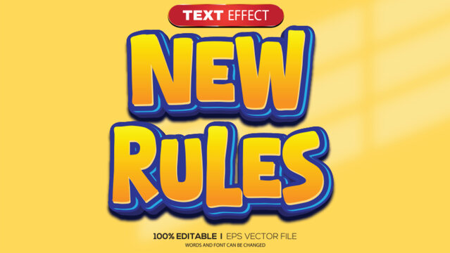 3D text effect new rules theme