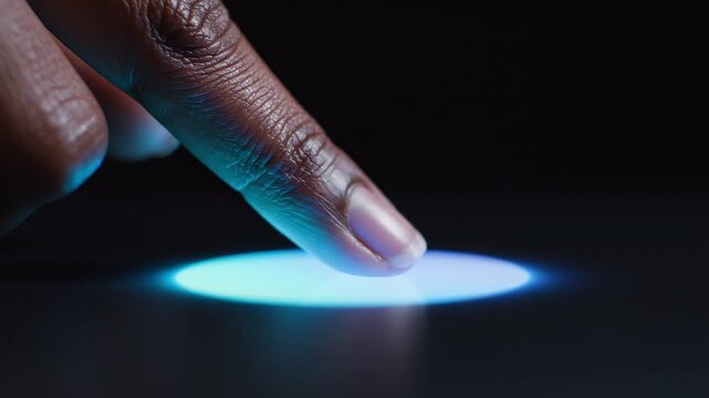 Touching a digital light source on a dark surface