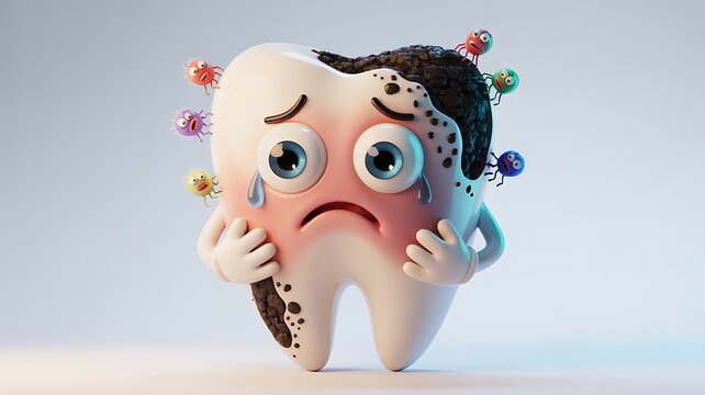 Dental 3d model of premolar tooth as a concept of dental examination teeth, dental health and hygiene. 3d rendering illustration isolated on white background.