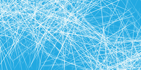 Icy blue textured background with intersecting white scratch lines and scattered speckles. Frost or cracked ice effect. graphic illustration © maseh