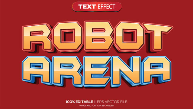 3D text effect robot arena theme