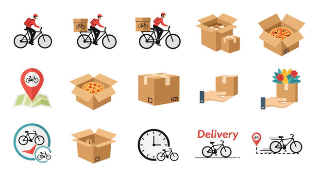 Delivery boxes on bicycles fast.