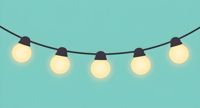 string, lights, vector, festive, hanging, illustration, holiday, party, decoration, bulbs, glow, celebration, colorful, garland, ambience, event, design