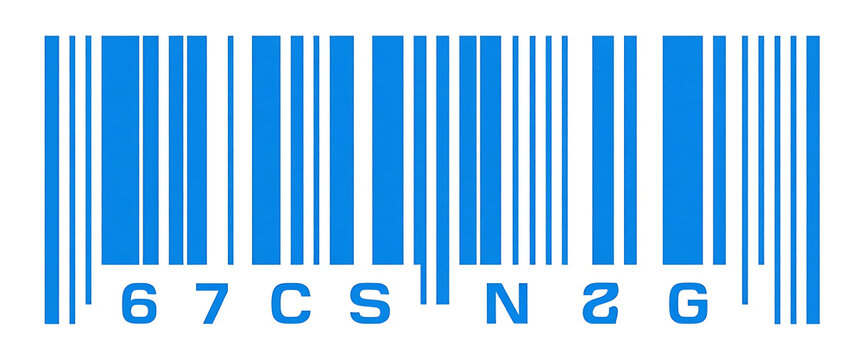 Blue barcode with alphanumeric characters 67CSN2G for product identification.