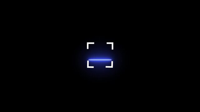 scanner icon animation isolated scanner neon shine icon animation .fingerprint biometric scanning animation. Biometric scanning animation showing neon fingerprint icon scanner animation 4k video