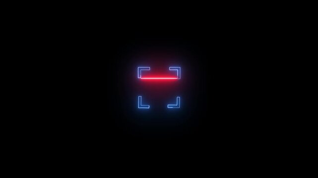 scanner icon animation isolated scanner neon shine icon animation .fingerprint biometric scanning animation. Biometric scanning animation showing neon fingerprint icon scanner animation 4k video